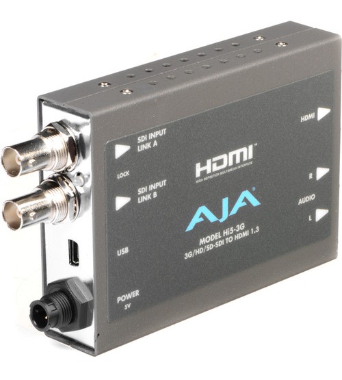 AJA Hi5-3G 3G/Dual Link/HD/SD-SDI to HDMI Mini-Converter
